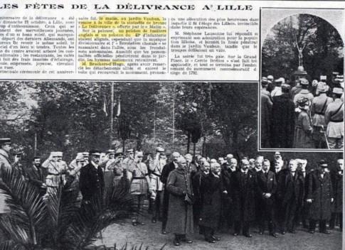 Les Fêtes de la Délivrance à Lille , le 21 oct 1919.