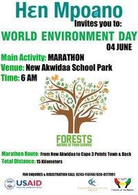 un marathon au Ghana pour la journee mondiale de l'environnement