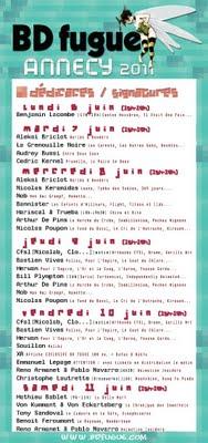 Planning des dédicaces du festival du film d'Annecy à la librairie !!
