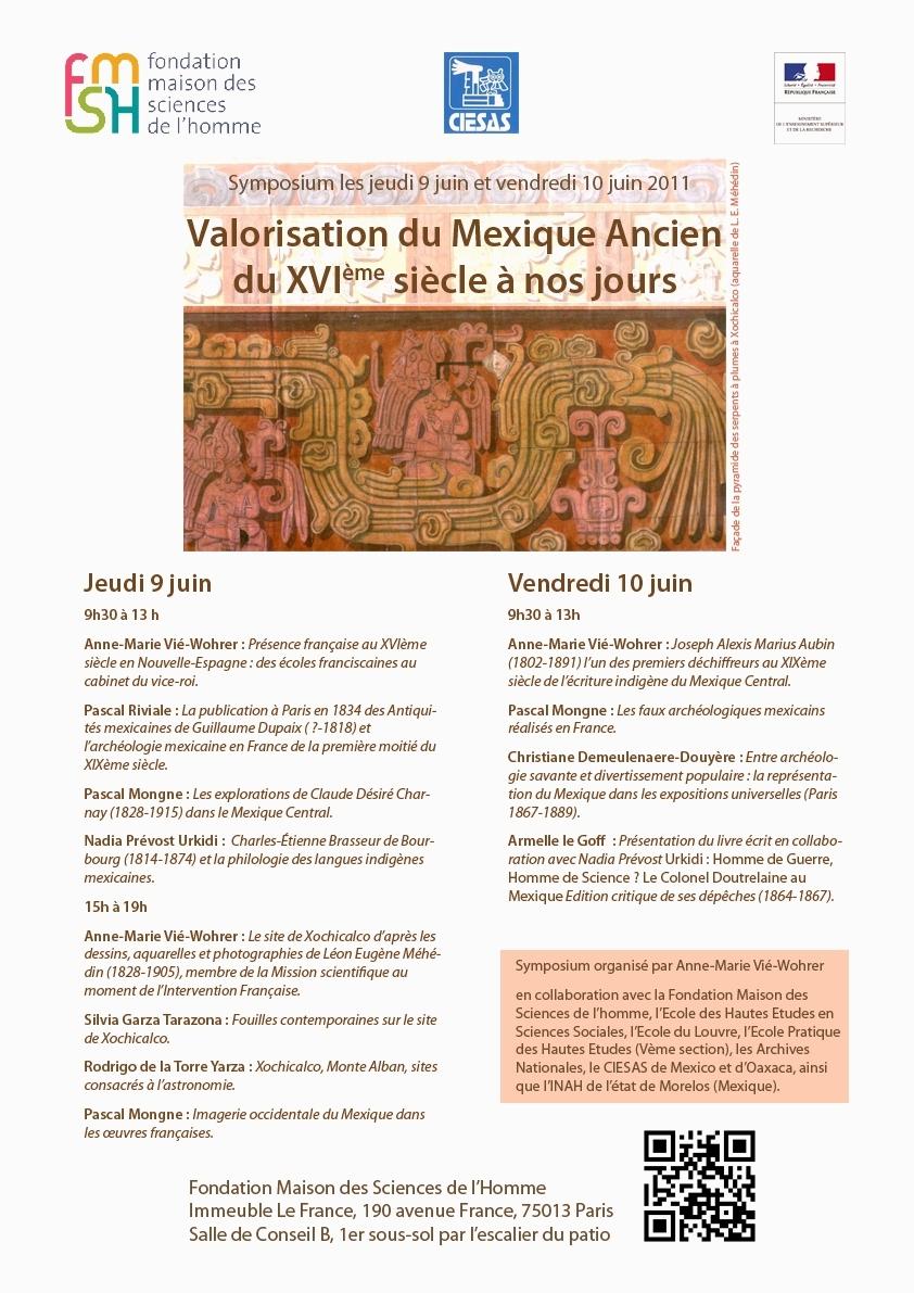 Colloque : Connaissance et valorisation du Mexique Ancien