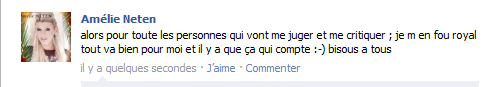 Première réaction d'Amélie (Secret Story) sur son Facebook après l'annonce de sa grossesse dans Public