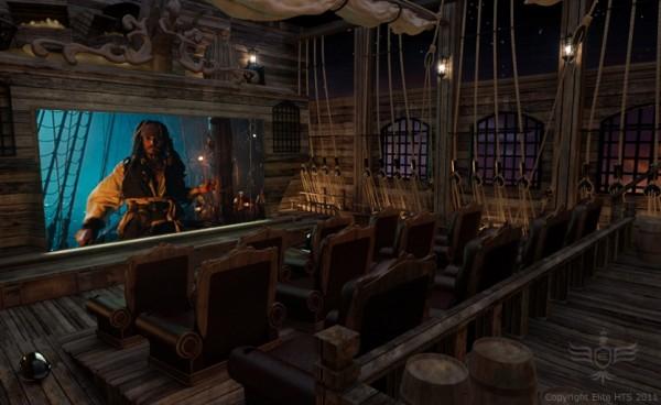 pirates caraibes 03 600x368 Une salle de cinéma privée façon Pirates des Caraibes