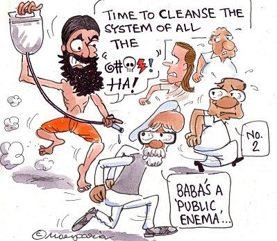 ramdev baba corruption politics yoga enema