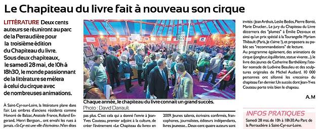 La Tribune de Tours parle du Chapiteau du livre