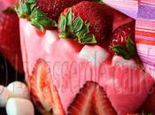 Gâteau mousse fraise guimauves