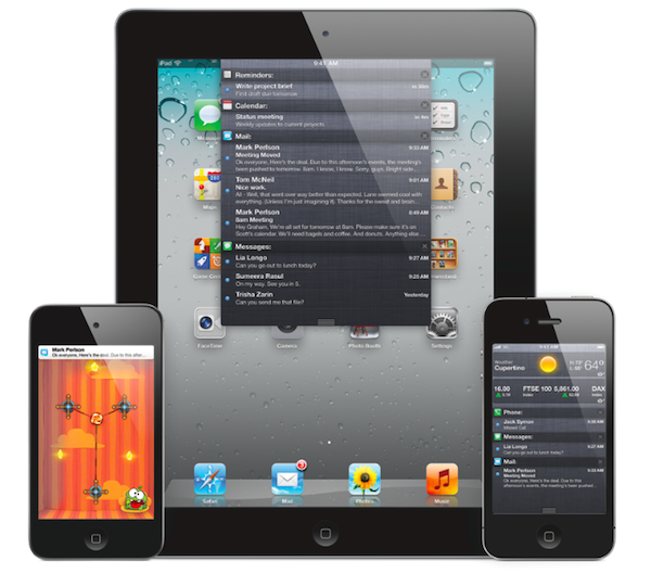 ios5 iOS 5 : l’iPhone et l’iPad libérés de l’ordinateur, ce qui fera plaisir aux entreprises