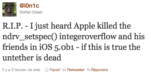 Des nouvelles du jailbreak de l’iPad 2 et de l’iOS 5