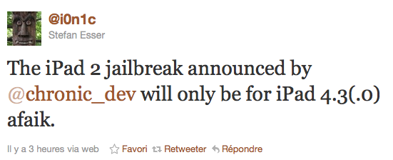 Des nouvelles du jailbreak de l’iPad 2 et de l’iOS 5