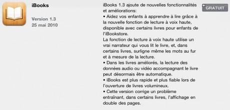 Mise à jour pour l’application iBooks