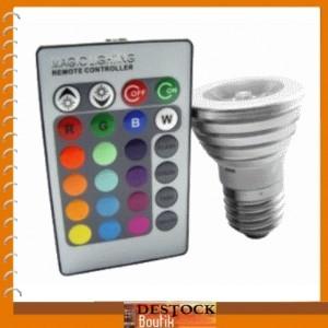 Vente Flash du Jour,Ampoule LED spot multicolore RGB E27 avec télécommande a 11,90€