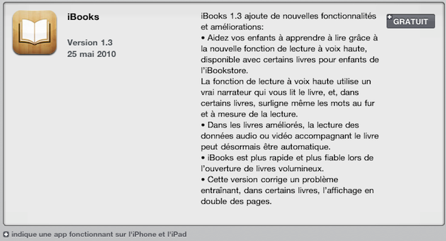 iBooks 1.3 : du mieux pour l’audio et les ebooks volumineux