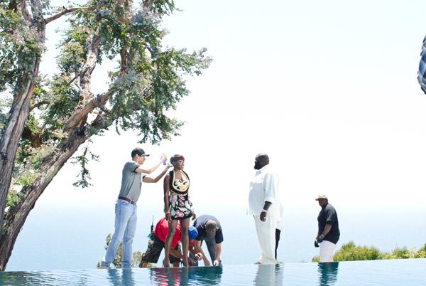Estelle & Rick Ross sur le tournage de « Break My Heart »