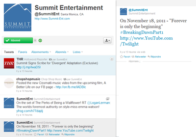 Summit Entertainment est maintenant sur twitter