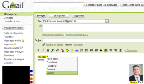 Gmail ne reconnait pas le mot Facebook dans ses mails !