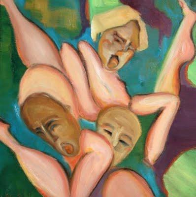 L'Art du portrait revisité...En guerre, ( série, huiles sur toiles, 2008, 60/60cm)