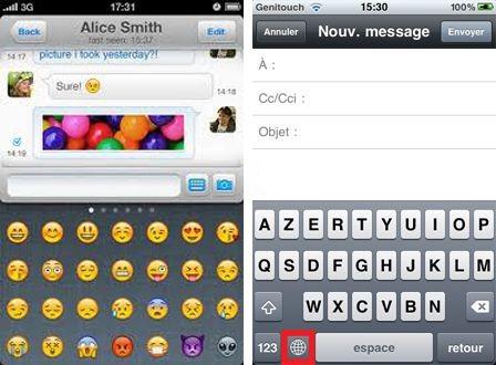 iOs 5: La clavier natif intègre les emoticons iOs 5: La clavier natif intègre les emoticons