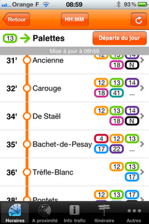 TPG, l'application iPhone de Genève.