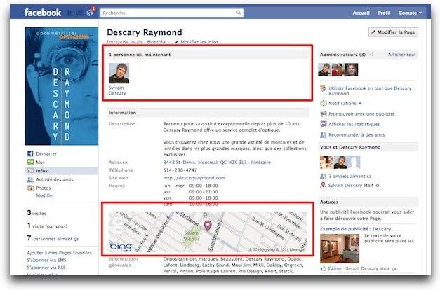 page facebook lieu 2 1 Facebook crée la vitrine numérique des entreprises locale 