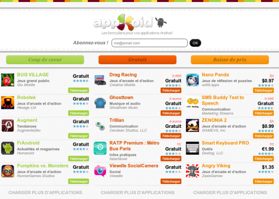 appxoid 560x400 Appxoid   Trouver les bons plans de landroid Market