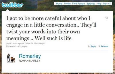 Rohan Marley trés trés confus, change ses propos ...