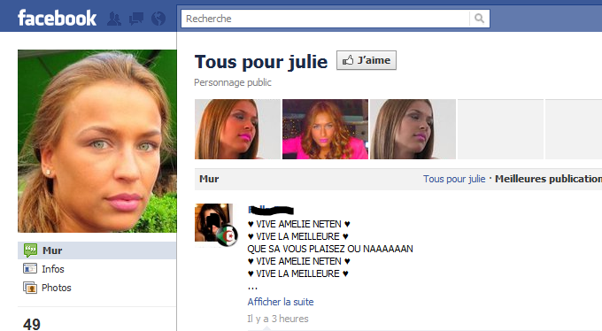 Sur Facebook entre les fans d'Amélie et de Julie c'est la guerre ! (Les Anges de la télé réalité)
