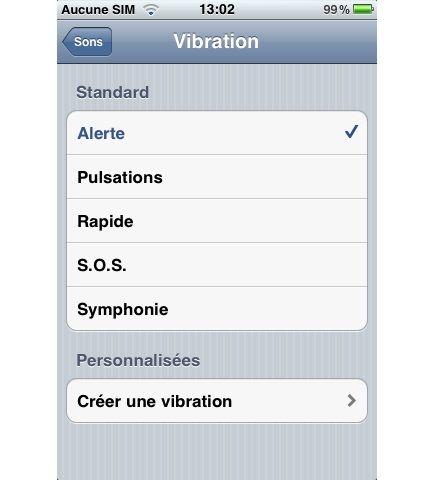 iOs 5: Il est possible de créer des vibrations personnalisées !