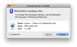 Celeste: transfert de fichiers Bluetooth pour iOS4 MàJ