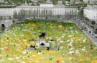 La place Bellecour se pare  de ses plus beaux habits