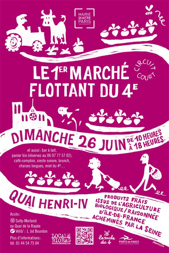 Le 1er marché flottant du 4e à Paris, RDV le 26 Juin…