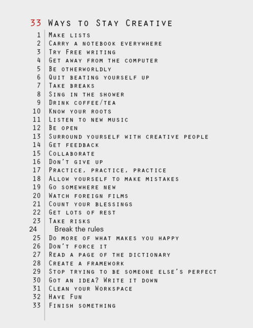 29 façons de rester créatif