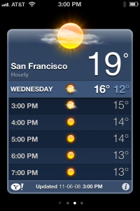 Modifications à l’application météo du iPhone sur iOS5