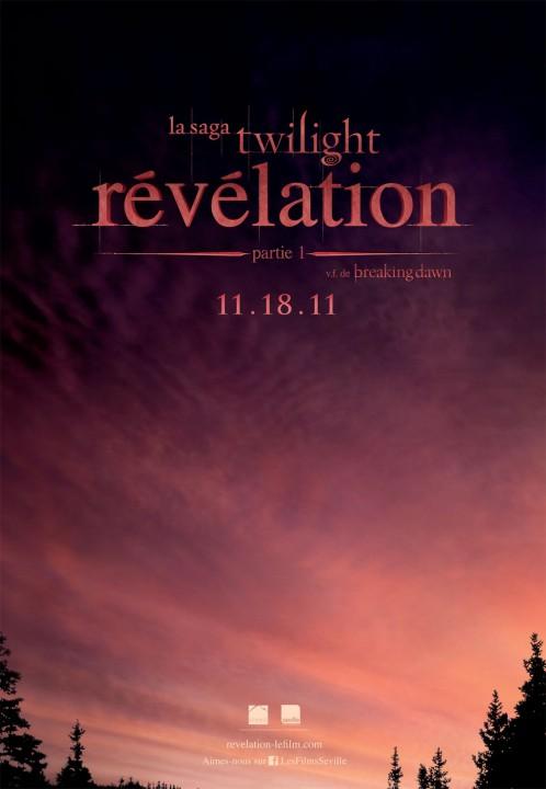 Découvrez l'affiche Québécoise de la première partie de Breaking Dawn
