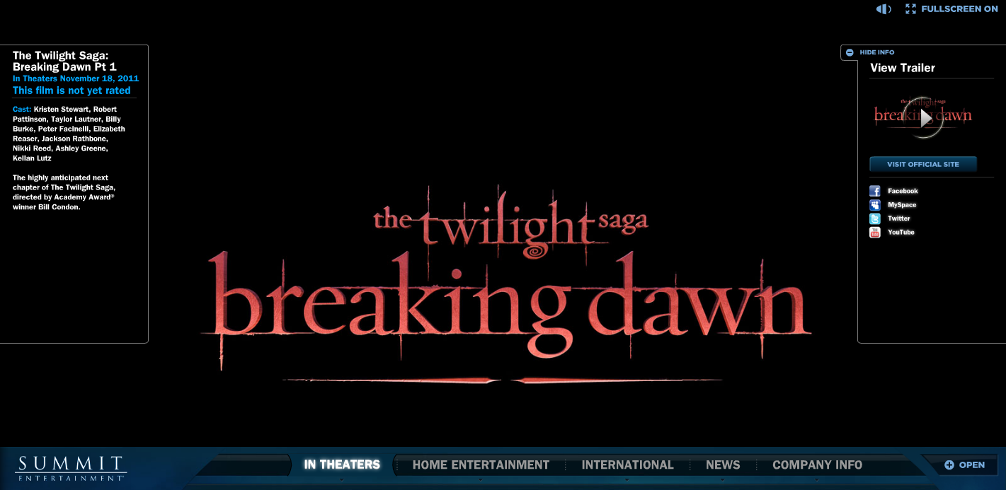 [Breaking Dawn] Page du film sur le site de Summit