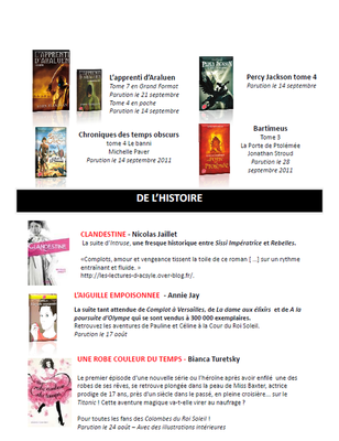 Les parutions littérature Hachette et Black Moon | Juin - Novembre 2011