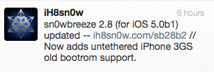 Jaimbreak untheterd déjà disponible pour i0S 5.0 mais…