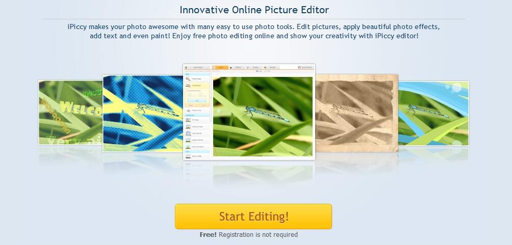 iPiccy Application de retouche photo en ligne..