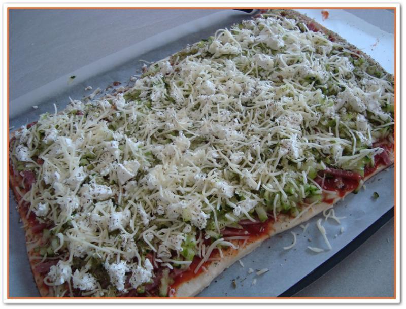 Pizza chèvre frais courgettes