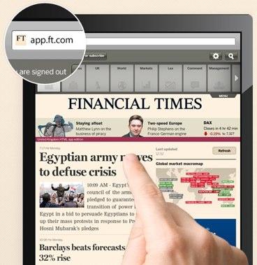Financial Times : 100 000 utilisateurs pour son application HTML5