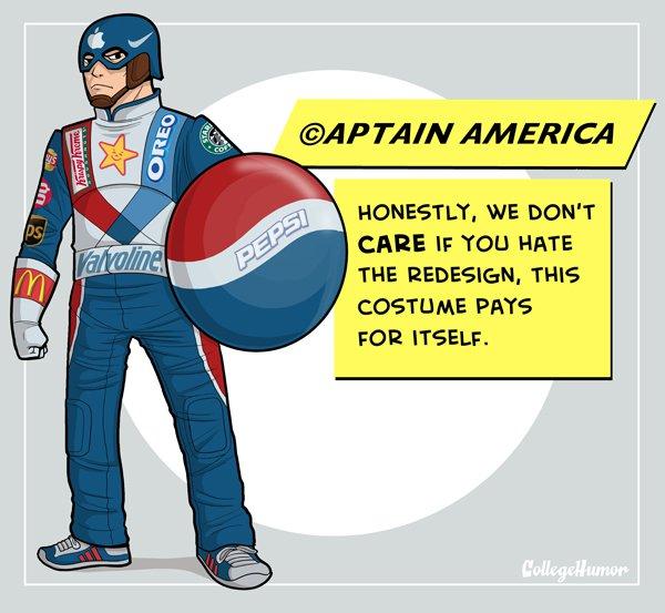 Le redesign de Captain America et les autres corrigés par College Humour