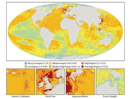 Carte de la pollution des océans