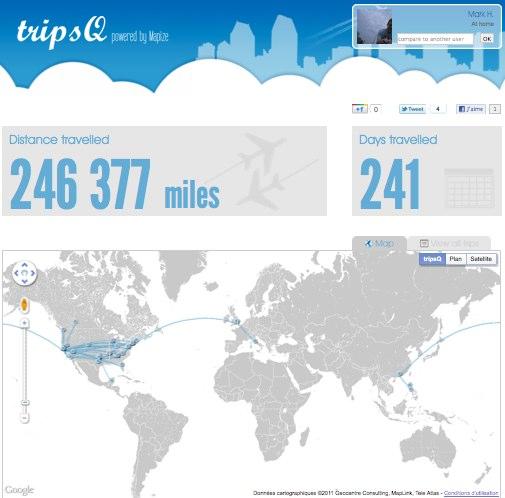 Visualisez vos trajets Foursquare avec Tripsq