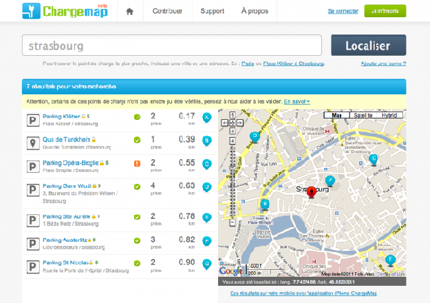 ChargeMap, un annuaire de bornes électriques