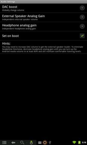 nooktweaks audio 336x560 Nook Color Tweaks   Overclocking et paramètres Audio