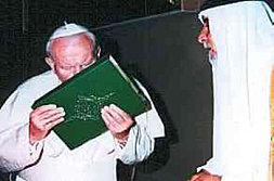 catholic pope kissing koran