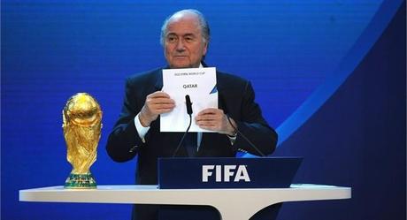 Sepp Blatter annonçant l'attribution de la Coupe du Monde 2022