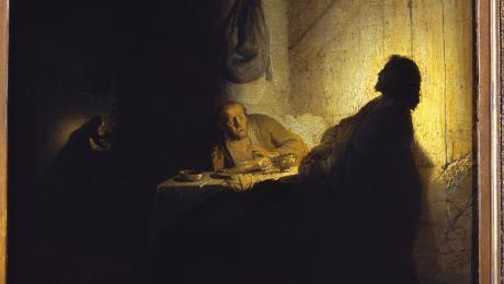 Le Repas à Emmaüs, vers 1629, huile sur papier marouflé sur bois, Paris, Institut de France,