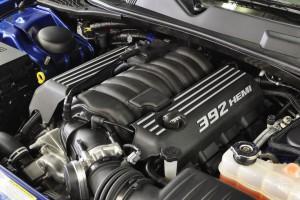 The 392 HEMI V-8 in the Dodge Challenger SRT8 392 pumps out 470 horsepower and 470 lb.-ft. of torque