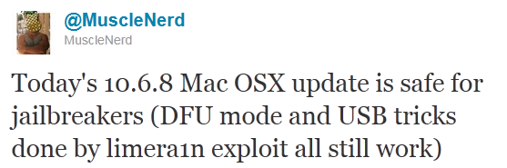 Mac OS X 10.6.8 disponible & ne bloque pas le jailbreak