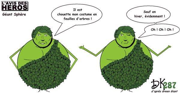 Tags :Géant Vert, Green Giant, héros publicitaire, petits pois, légumes surgelés, boites de conserve, publicité, parodie, bande dessinée, album, classique, bd, bande dessinée, gros, strip humoristique, dessin humour, gag, image, joke drôle, caricature, parodie, L'avis des Héros, Dominik Vallet, album