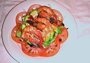 Salade de crevettes tigrées